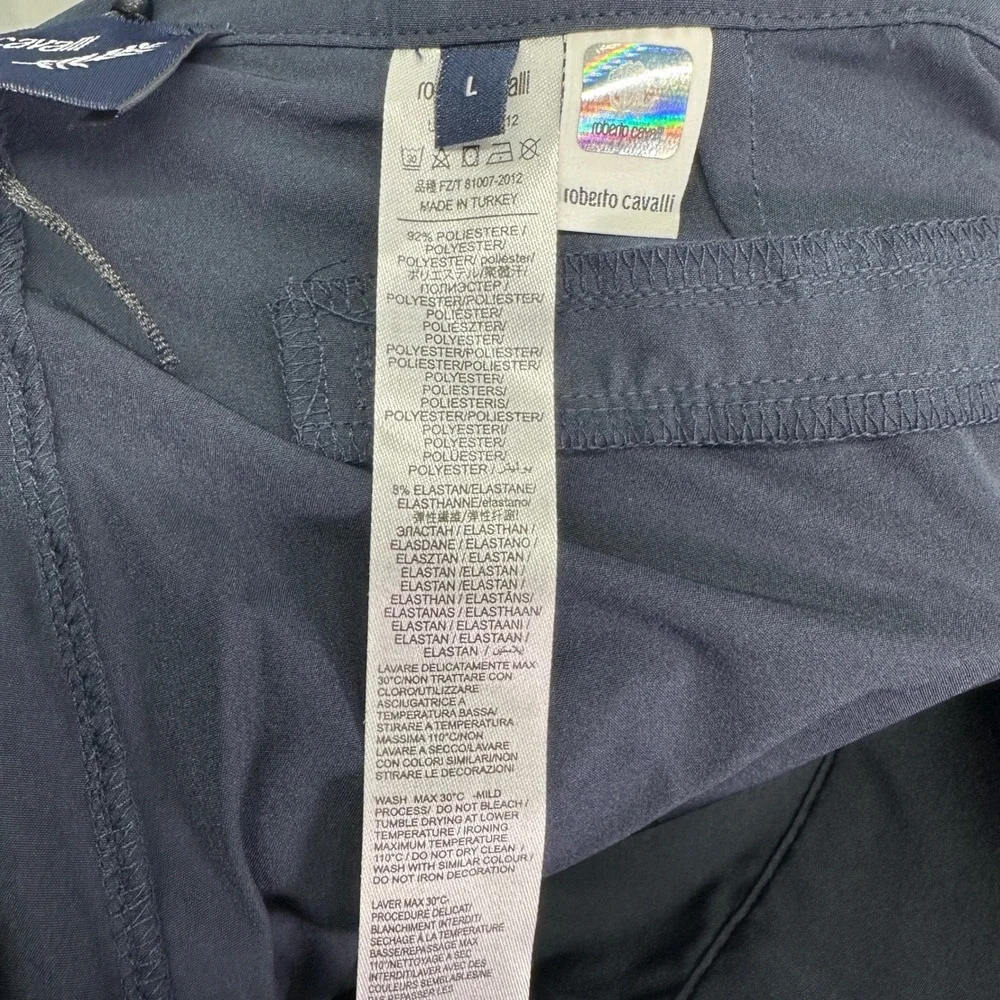 Roberto Cavalli Golf Pants Large Mens Navy Performance Stretch NWOT
